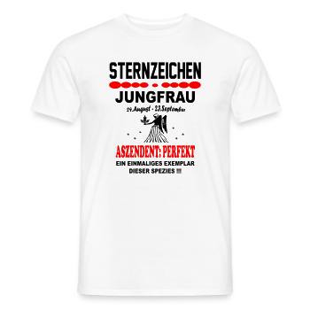 Jungfrau Sternzeichen Horoskop Aszendent Perfekt - Männer T-Shirt - Weiß - Vorne - AI Model Male 178 dark (178cm)