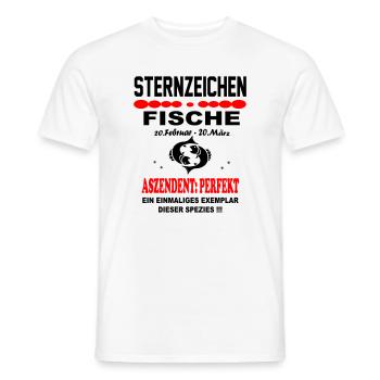 Fische Sternzeichen Horoskop Aszendent Perfekt - Männer T-Shirt - Weiß - Vorne - AI Model Male 178 dark (178cm)