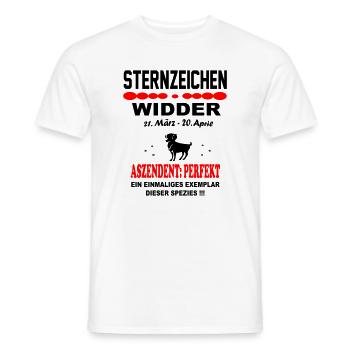 Widder Sternzeichen Horoskop Aszendent Perfekt - Männer T-Shirt - Weiß - Vorne - AI Model Male 178 dark (178cm)