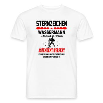 Wassermann Sternzeichen Horoskop Aszendent Perfekt - Männer T-Shirt - Weiß - Vorne - AI Model Male 178 dark (178cm)