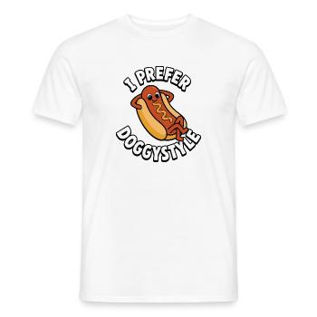 Je préfère le hot-dog drôle en levrette - T-shirt homme - blanc - Devant - AI Model Male 178 dark (178cm)