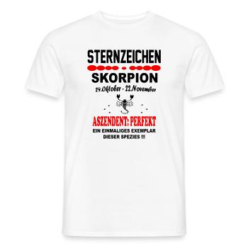 Skorpion Sternzeichen Horoskop Aszendent Perfekt - Männer T-Shirt - Weiß - Vorne - AI Model Male 178 dark (178cm)