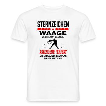 Waage Sternzeichen Horoskop Aszendent Perfekt - Männer T-Shirt - Weiß - Vorne - AI Model Male 178 dark (178cm)