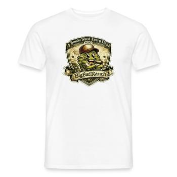 Big Ranch 420 Badge - Men's T-Shirt - white - Front - AI Model Male 178 dark (178cm)