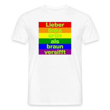 ICH BIN GERNE LINKS GRÜN VERSIFFT, NO NZS, FRIEDEN - Männer T-Shirt - Weiß - Vorne - AI Model Male 178 dark (178cm)