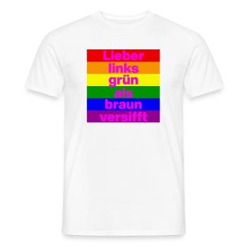 ICH BIN GERNE LINKS GRÜN VERSIFFT, NO NZS, FRIEDEN - Männer T-Shirt - Weiß - Vorne - AI Model Male 178 dark (178cm)