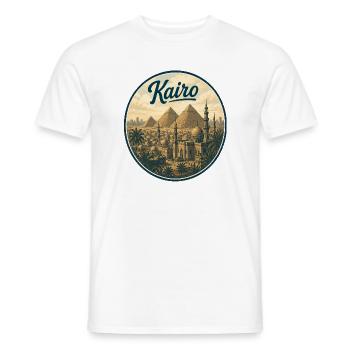 Kairo Retro Pyramiden Panorama - Männer T-Shirt - Weiß - Vorne - AI Model Male 178 dark (178cm)