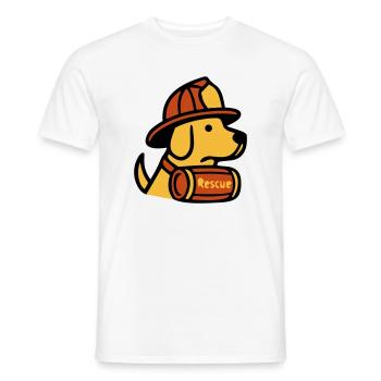 Icône des pompiers de chiens de sauvetage - T-shirt homme - blanc - Devant - AI Model Male 178 dark (178cm)