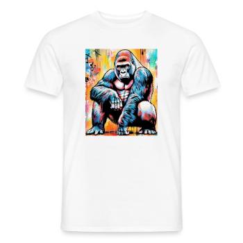 gorilla - Men's T-Shirt - white - Front - AI Model Male 178 dark (178cm)