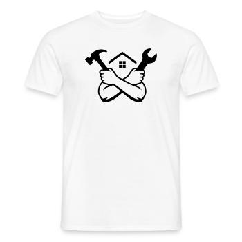 Emblème de l’outil de maison de bricoleur - T-shirt homme - blanc - Devant - AI Model Male 178 dark (178cm)