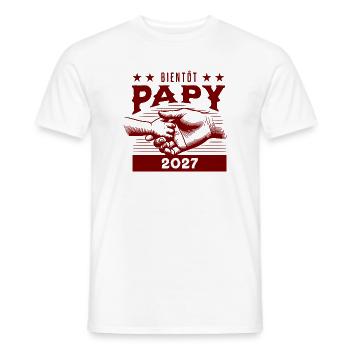 Bientôt Papy 2027 - Annonce Grossesse - T-shirt homme - blanc - Devant - AI Model Male 178 dark (178cm)