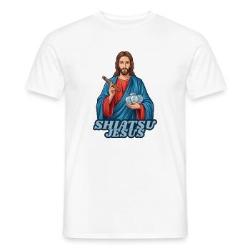 Massage Shiatsu Jésus Lunettes à ventouses Moxa - T-shirt homme - blanc - Devant - AI Model Male 178 dark (178cm)