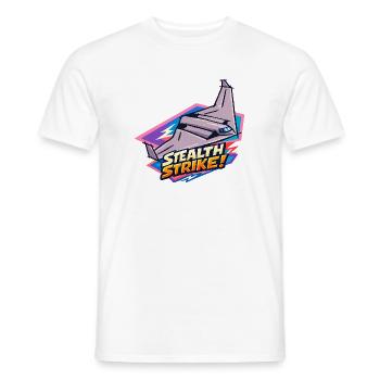 Stealth Strike Jet Graphic - Men's T-Shirt - white - Front - AI Model Male 178 dark (178cm)