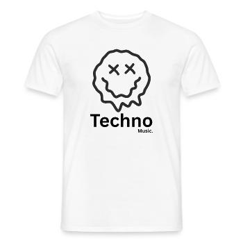 Techno - Men's T-Shirt - white - Front - AI Model Male 178 dark (178cm)