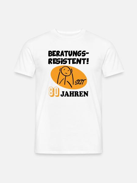 Comic Geburtstag 80 Jahre Happy Birthday - Männer T-Shirt - Weiß