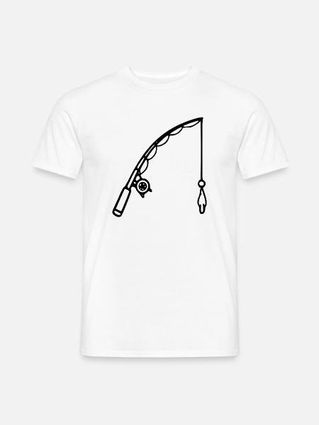 Angel weiß angeln Angelsport Geschenk Angler Angel - Männer T-Shirt - Weiß