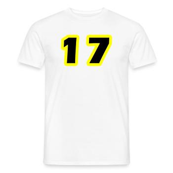 17 Number Symbol - Men's T-Shirt - white - Front - AI Model Male 178 dark (178cm)