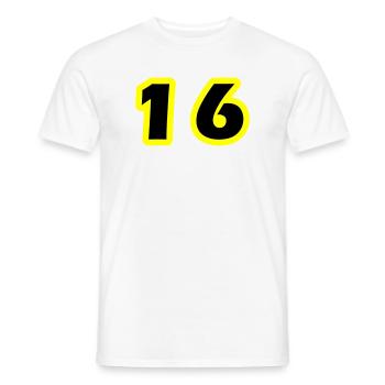Symbole numérique 16 - T-shirt homme - blanc - Devant - AI Model Male 178 dark (178cm)