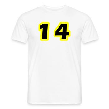 14 Number Symbol - Men's T-Shirt - white - Front - AI Model Male 178 dark (178cm)