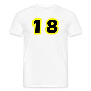 18 Number symbol - Men's T-Shirt - white - Front - AI Model Male 178 dark (178cm)
