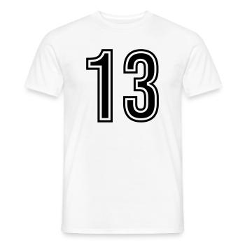 Symbole numérique 13 - T-shirt homme - blanc - Devant - AI Model Male 178 dark (178cm)