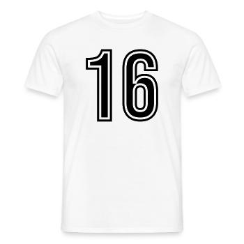 Symbole numérique 16 - T-shirt homme - blanc - Devant - AI Model Male 178 dark (178cm)