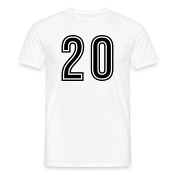 20 Number Symbol - Men's T-Shirt - white - Front - AI Model Male 178 dark (178cm)