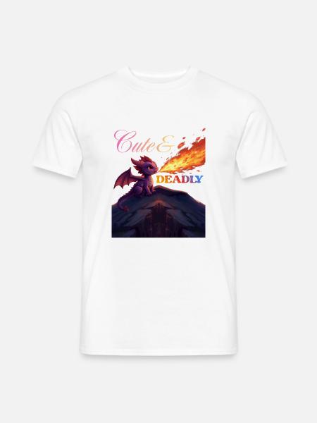 Dragon mignon et mortel - T-shirt homme - blanc