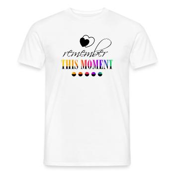 Remember_this_moment - Men's T-Shirt - white - Front - AI Model Male 178 dark (178cm)