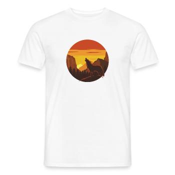 Wolf Sunset Mountains Design - Men's T-Shirt - white - Front - AI Model Male 178 dark (178cm)