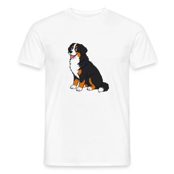 Chien Saint Bernard joyeux dans un style cartoon - T-shirt homme - blanc - Devant - AI Model Male 178 dark (178cm)