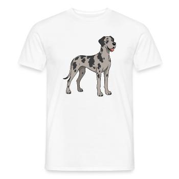Images joyeuses d’un Dogue allemand - T-shirt homme - blanc - Devant - AI Model Male 178 dark (178cm)