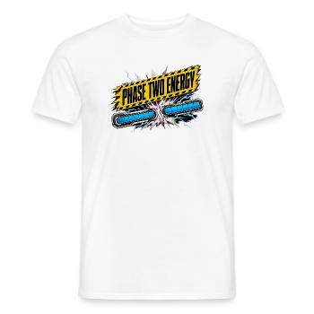Phase deux : Style de bande dessinée Energy - T-shirt homme - blanc - Devant - AI Model Male 178 dark (178cm)