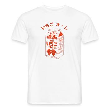 Japanische Erdbeermilch Karton Japan - Männer T-Shirt - Weiß - Vorne - AI Model Male 178 dark (178cm)