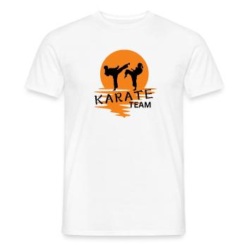 Karate Duo Sunrise Silhouette - Men's T-Shirt - white - Front - AI Model Male 178 dark (178cm)