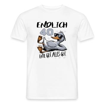 Geburtstag Ente Gut Alles Gut 40 Jahre - Männer T-Shirt - Weiß - Vorne - AI Model Male 178 dark (178cm)