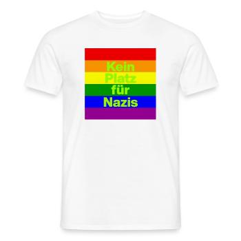 KEIN PLATZ FÜR NAZIS, NIE WIEDER, NO NZS, GRÜN - Männer T-Shirt - Weiß - Vorne - AI Model Male 178 dark (178cm)