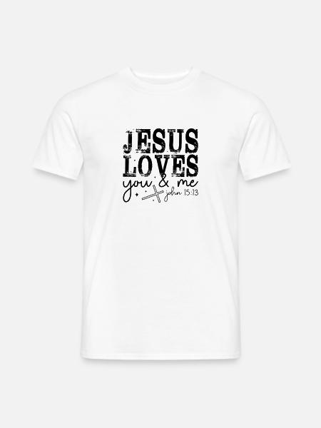 Jésus t’aime, toi et moi, Dieu Église de la Foi - T-shirt homme - blanc