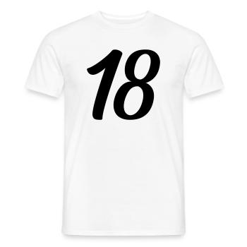 18 - Men's T-Shirt - white - Front - AI Model Male 178 dark (178cm)