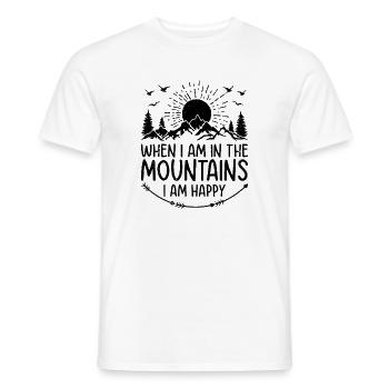 Quand je suis à la montagne, je suis heureux - Montagne H - T-shirt homme - blanc - Devant - AI Model Male 178 dark (178cm)