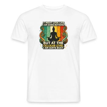 Meditation Yoga Gift for Zen Lovers - Men's T-Shirt - white - Front - AI Model Male 178 dark (178cm)