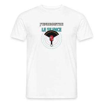 J'enregistre le silence - T-shirt homme - blanc - Devant - AI Model Male 178 dark (178cm)