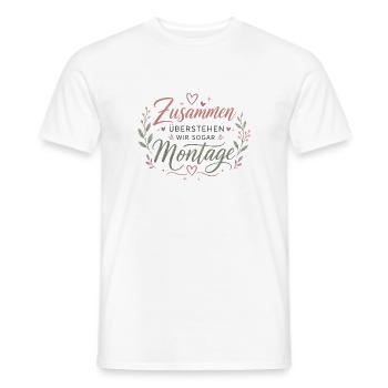 Zusammen überstehen wir sogar Montage - Männer T-Shirt - Weiß - Vorne - AI Model Male 178 dark (178cm)