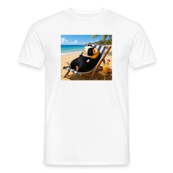 Choupie à la plage - T-shirt homme - blanc - Devant - AI Model Male 178 dark (178cm)