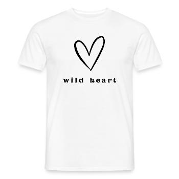 Cœur Sauvage | Conception minimaliste du cœur - T-shirt homme - blanc - Devant - AI Model Male 178 dark (178cm)