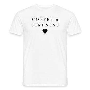 Café & Gentillesse | Chemise qui dit le café - T-shirt homme - blanc - Devant - AI Model Male 178 dark (178cm)