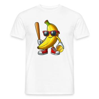 Banana Sunglasses Playing Softball - Men's T-Shirt - white - Front - AI Model Male 178 dark (178cm)