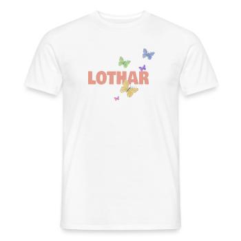 First name Lothar - Men's T-Shirt - white - Front - AI Model Male 178 dark (178cm)