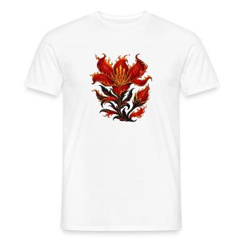 Flame Blossom Phoenix Plant - Men's T-Shirt - white - Front - AI Model Male 178 dark (178cm)