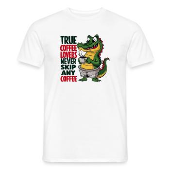 Coffee Crocodile True Coffee Lovers - Men's T-Shirt - white - Front - AI Model Male 178 dark (178cm)